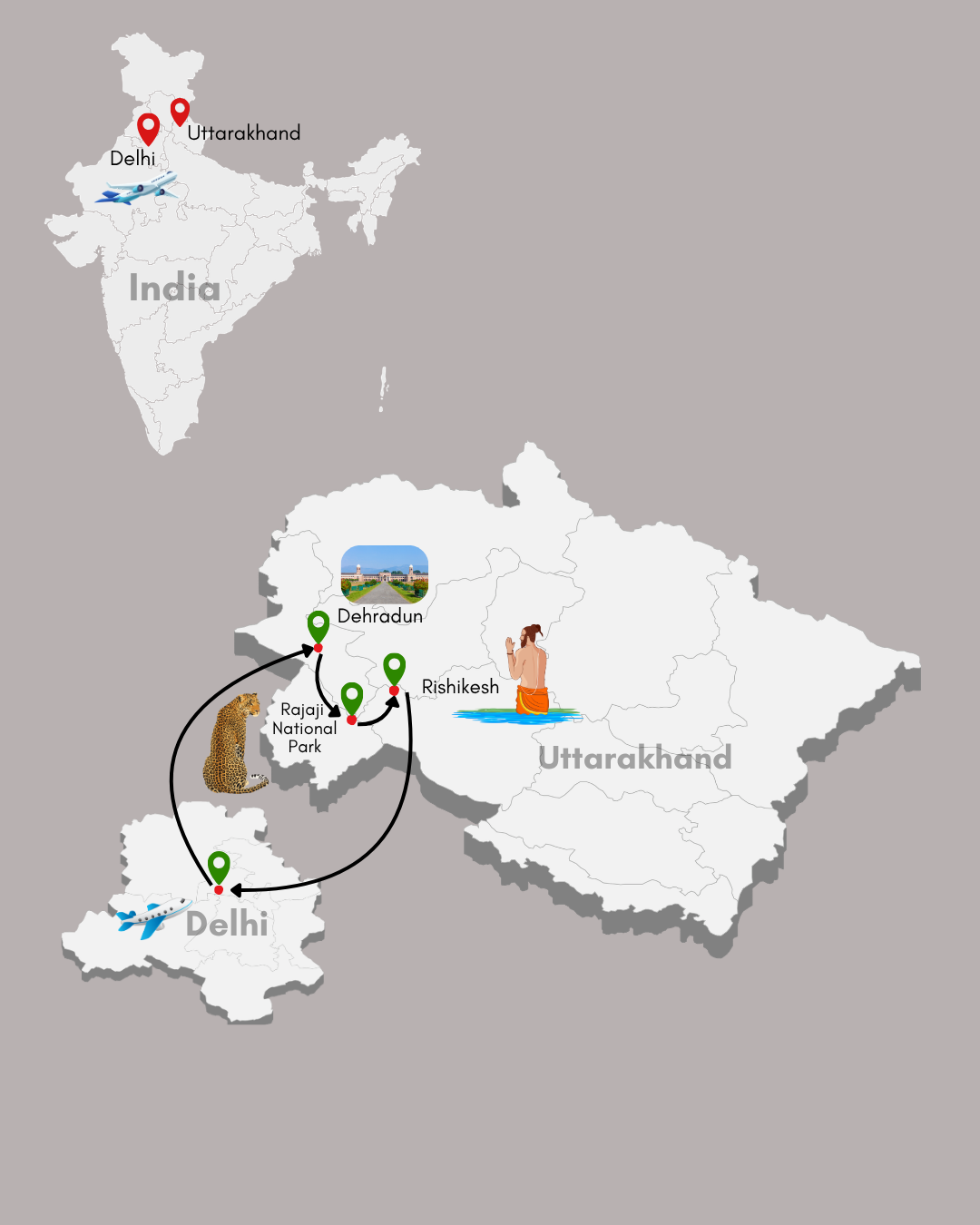 Rajaji tour map 